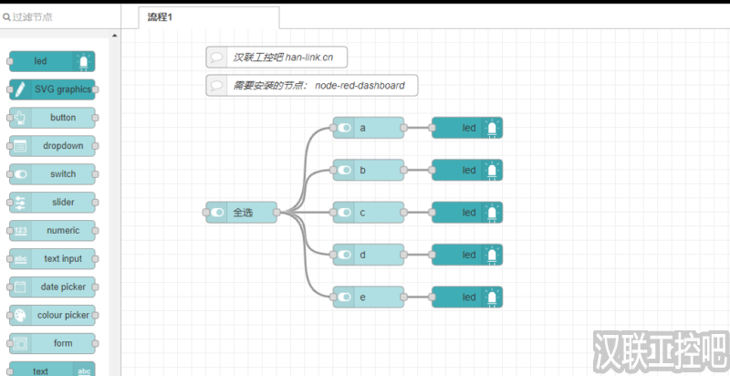 Node-RED教程 – 107 – 全选/全不选开关-汉联工控吧